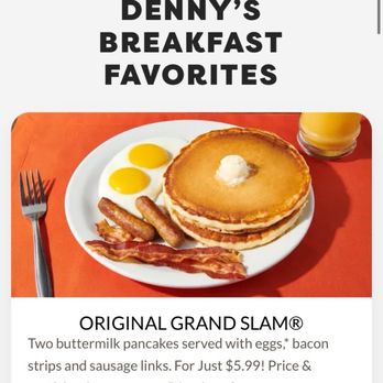 Denny's - Here's the promotion advertised - Diners Near Me - Coral Gables, Florida