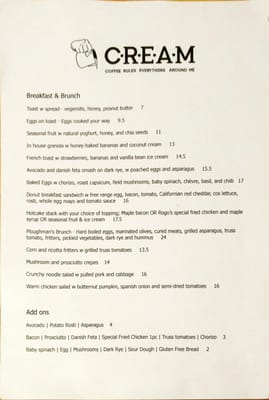 Menu photo 3 C.R.E.A.M Brighton, SA