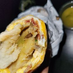 Jr’s Burgers - Bacon breakfast burrito.
