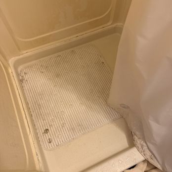 Scenic Resort - Mold in bottom of the shower and almond shower curtain - Resorts Near Me - Oscoda, Michigan Scenic Resort - Mold in bottom of the shower and almond shower curtain - Resorts Near Me - Oscoda, Michigan
