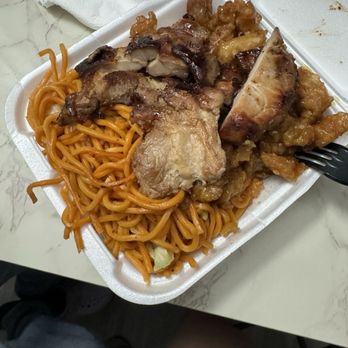 China Road - Combo B. We got the chow mein with orange chicken and teriyaki chicken - Chinese Near Me - Long Beach, California