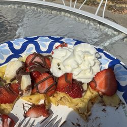 Le Petit Cafe Aux Roues - Obviously the delicious strawberry banana Nutella Crêpe! (Forgot to take the picture before devouring it )