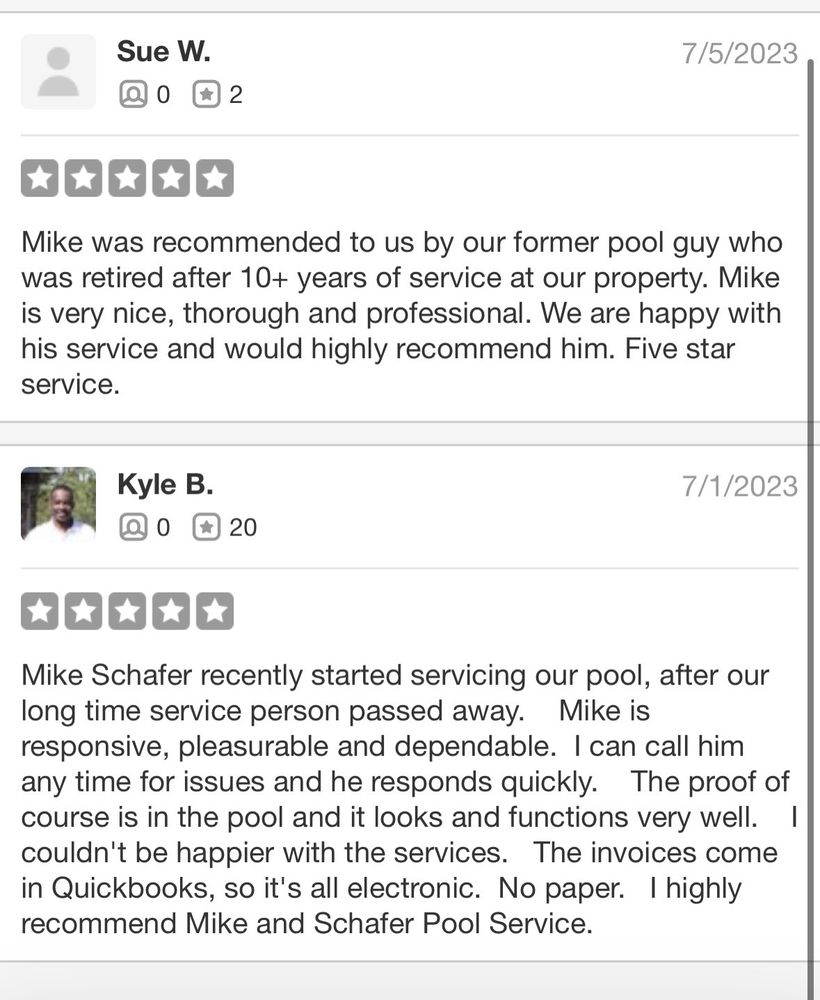 Slide of Schafer's Pool Service