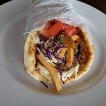 Olove Greek Kitchen - Falafel Souvas with fries inside - Greek Near Me - Burnaby, British Columbia Olove Greek Kitchen - Falafel Souvas with fries inside - Greek Near Me - Burnaby, British Columbia