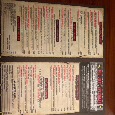 Menu photo 4 Rib City Virginia Beach, VA