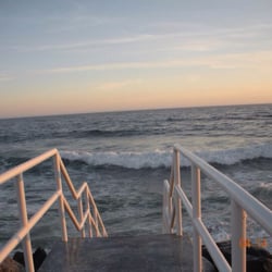 The stairs lead right down into the water.