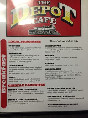 Menu photo 8 The Depot Cafe Jamestown, ND Menu photo 8 The Depot Cafe Jamestown, ND