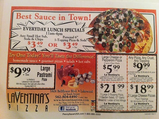 Menu photo 6 Laventina's Pizza Lakewood, CA Menu photo 6 Laventina's Pizza Lakewood, CA