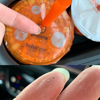 It's Boba Time - Highland - Metal scrap I grossly found in my mouth from my boba drink. - Coffee & Tea Near Me - Los Angeles, California