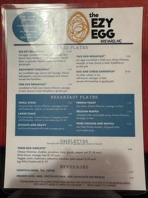 Menu photo 2 The Ezy Egg Brevard, NC
