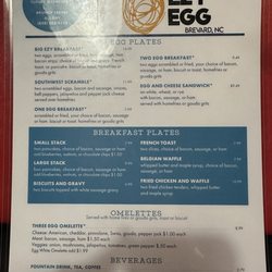 The Ezy Egg - Menu
