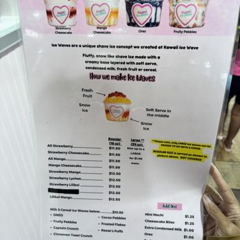 Kawaii Ice Wave - Ice wave menu - Ice Cream & Frozen Yogurt Near Me - Aiea, Hawaii