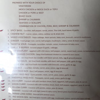 Aroma Thai - Lunch special menu. - Thai Near Me - Imperial Beach, California