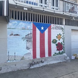 Restaurant entrance mural