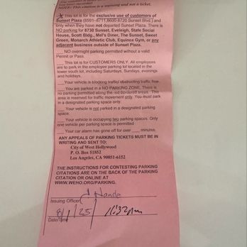 Sunset Plaza - Wrongful notice that led to a parking ticket. - Shopping Centers Near Me - West Hollywood, California Sunset Plaza - Wrongful notice that led to a parking ticket. - Shopping Centers Near Me - West Hollywood, California