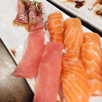 Sushi Asahi - close up of the tuna, seared tuna, and salmon - Sushi Bars Near Me - Riverside, California