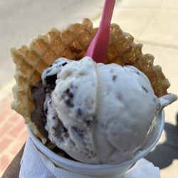 Three scoops waffle cone