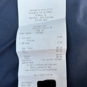 Chick-fil-A - Chick-fil-A Chicken Sandwich Coca-Cola - Fast Food Near Me - La Mesa, California