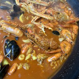 Seafood in paella