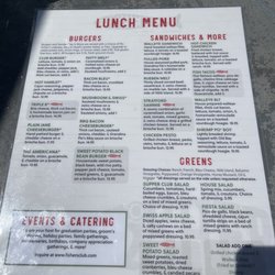 Fisher's Club - Lunch menu.