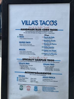 Menu photo 1 Villa's Tacos Los Angeles, CA Menu photo 1 Villa's Tacos Los Angeles, CA