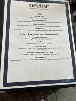Menu photo 1 Nectar Old Town Bluffton Bluffton, SC