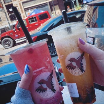 Hello Jasmine - Dragonfruit tea with boba and peach green tea with boba - Taiwanese Near Me - Chicago, Illinois Hello Jasmine - Dragonfruit tea with boba and peach green tea with boba - Taiwanese Near Me - Chicago, Illinois