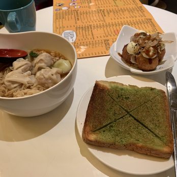 Sweet Indulgence - Takoyaki, wonton with instant noodle , matcha with butter toast - Desserts Near Me - Millbrae, California Sweet Indulgence - Takoyaki, wonton with instant noodle , matcha with butter toast - Desserts Near Me - Millbrae, California