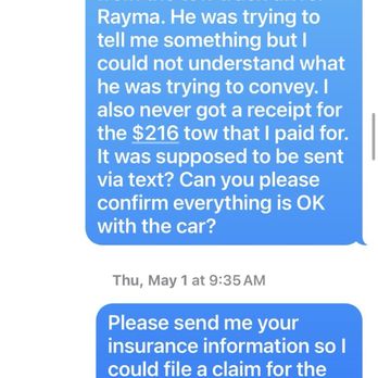 Pohaku Towing - Correspondence with Sam owner refusing to take responsibility for damage to my car - Towing Near Me - Kapaa, Hawaii Pohaku Towing - Correspondence with Sam owner refusing to take responsibility for damage to my car - Towing Near Me - Kapaa, Hawaii
