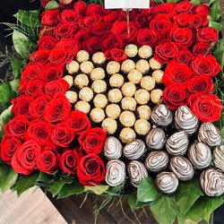 Lake Eola Florist - Red roses, Ferrero Rocher, chocolate covered strawberries