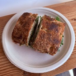 The Morty (on Focaccia) - Pistachio Pesto, Mortadella, Burrata, Cracked Black Pepper, Arugula, Balsamic Glaze. The Morty (on Focaccia) - Pistachio Pesto, Mortadella, Burrata, Cracked Black Pepper, Arugula, Balsamic Glaze.