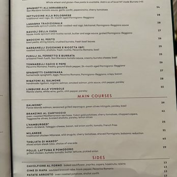 Felice 56 - Menu - Italian Near Me - New York, New York