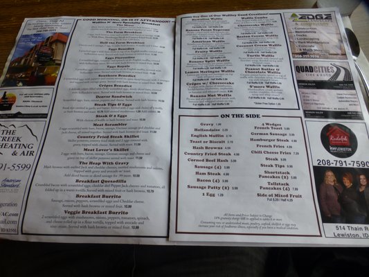 Menu photo 2 Waffles N More Lewiston, ID