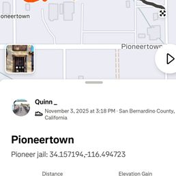 Strava: casual stroll through Pioneertown (near Joshua Tree).