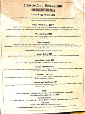 Menu photo 4 Casa Sedona Restaurant Sedona, AZ Menu photo 4 Casa Sedona Restaurant Sedona, AZ