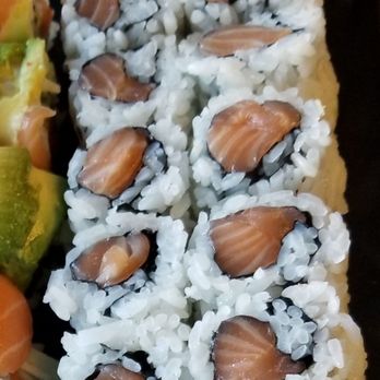 Rakuzen - Fresh salmon color are supposed to be pink orange not orange that looks white. Did not touch this. - Sushi Bars Near Me - Brooklyn, New York