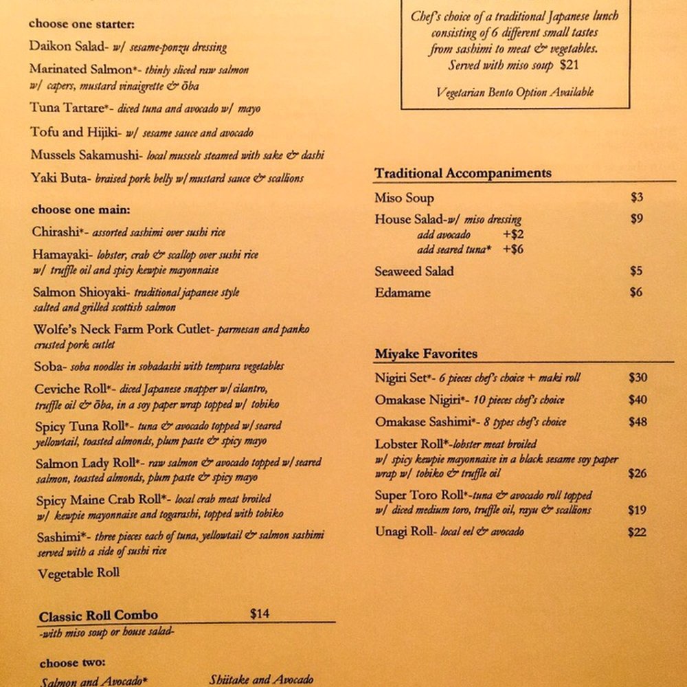 Miyake - Lunch menu 2 of 1 - Japanese Near Me - Portland, Maine Miyake - Lunch menu 2 of 1 - Japanese Near Me - Portland, Maine