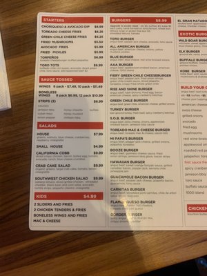 Menu photo 4 Toro burger Bar Horizon City, TX Menu photo 4 Toro burger Bar Horizon City, TX