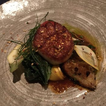 Le St-Urbain - Scallops Ratatouille, Herbal Chorzo Emulsion. - French Near Me - Montreal, Quebec Le St-Urbain - Scallops Ratatouille, Herbal Chorzo Emulsion. - French Near Me - Montreal, Quebec