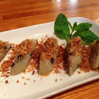 Pestle Rock - Dessert. Grilled sticky rice with black bean and taro. Loved. - Thai Near Me - Seattle, Washington