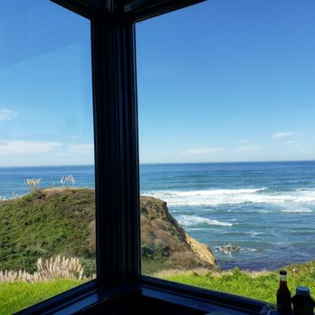 Moss Beach Distillery - View from eating indoors (before covid) - Seafood Near Me - Moss Beach, California