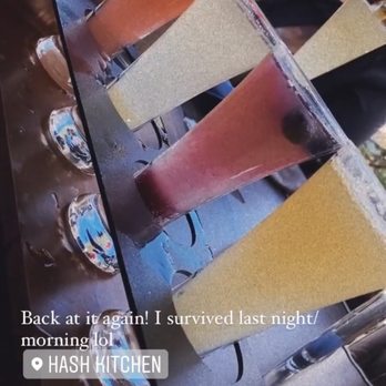 Hash Kitchen - The Flight Mimosas with edible glitter added! - Breakfast & Brunch Near Me - Scottsdale, Arizona