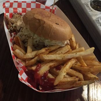 The Big Easy Sandwich - Blackened Fish Sandwich w/Cajun Fries. Top notch. - Food Trucks Near Me - Upland,, California