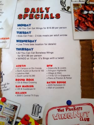 Menu photo 8 Pluckers Wing Bar - Greenville Dallas, TX Menu photo 8 Pluckers Wing Bar - Greenville Dallas, TX