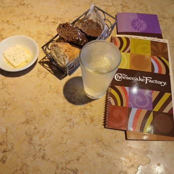 The Cheesecake Factory - When we first got there , a delicious basket of bread and softened butter...yummy! - Desserts Near Me - Arcadia, California The Cheesecake Factory - When we first got there , a delicious basket of bread and softened butter...yummy! - Desserts Near Me - Arcadia, California