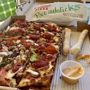 Noble Roman's Craft Pizza & Pub - Supreme on Sicilian crust - Pizza Near Me - Westfield, Indiana Noble Roman's Craft Pizza & Pub - Supreme on Sicilian crust - Pizza Near Me - Westfield, Indiana