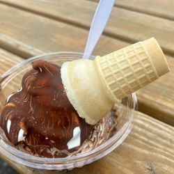 Cone E Island Ice Cream - "Only 8" ice cream as a dipped cone lol