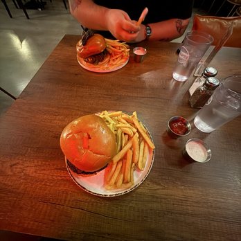 Bear Roots Tavern - Portobella Veggie Burger and Jalapeno Havoc Burger - American Near Me - Escondido, California Bear Roots Tavern - Portobella Veggie Burger and Jalapeno Havoc Burger - American Near Me - Escondido, California
