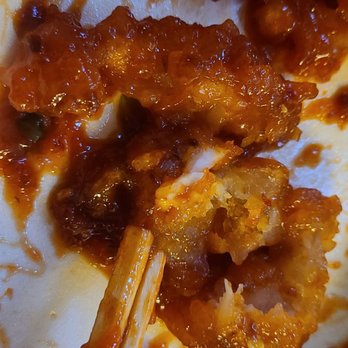 Sang-Hi - A tiny tiny piece of shrimp hiding inside a giant lump of starch. This is what I found in every single piece of chill shrimp entree. - Asian Fusion Near Me - North Wales, Pennsylvania Sang-Hi - A tiny tiny piece of shrimp hiding inside a giant lump of starch. This is what I found in every single piece of chill shrimp entree. - Asian Fusion Near Me - North Wales, Pennsylvania