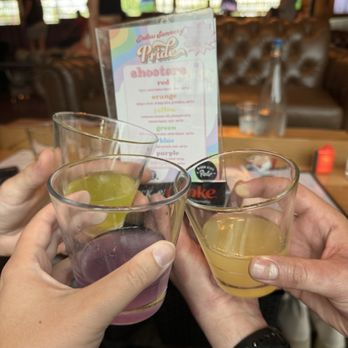 River City Roll - Pride shooters (green, purple, and yellow) - Bowling Near Me - Richmond, Virginia